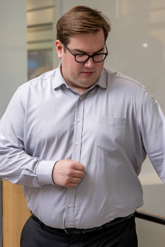 Męska szara koszula – duże rozmiary 3XL–6XL