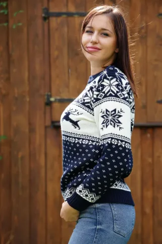 Ženski plavi norveški džemper Life