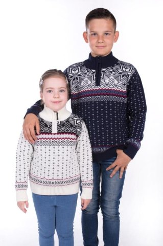 Dětský norský svetr Libor-Z – bílá