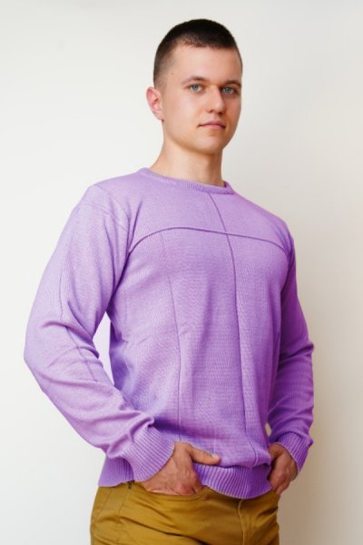 Elegáns férfi pulóver Nigel világos lila