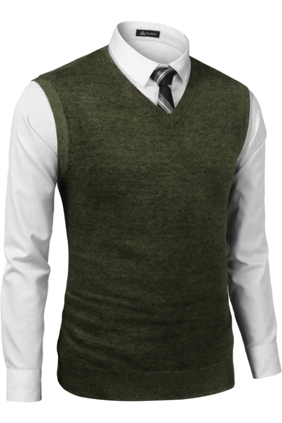 Pletená hladká vesta P2037BB lesácka