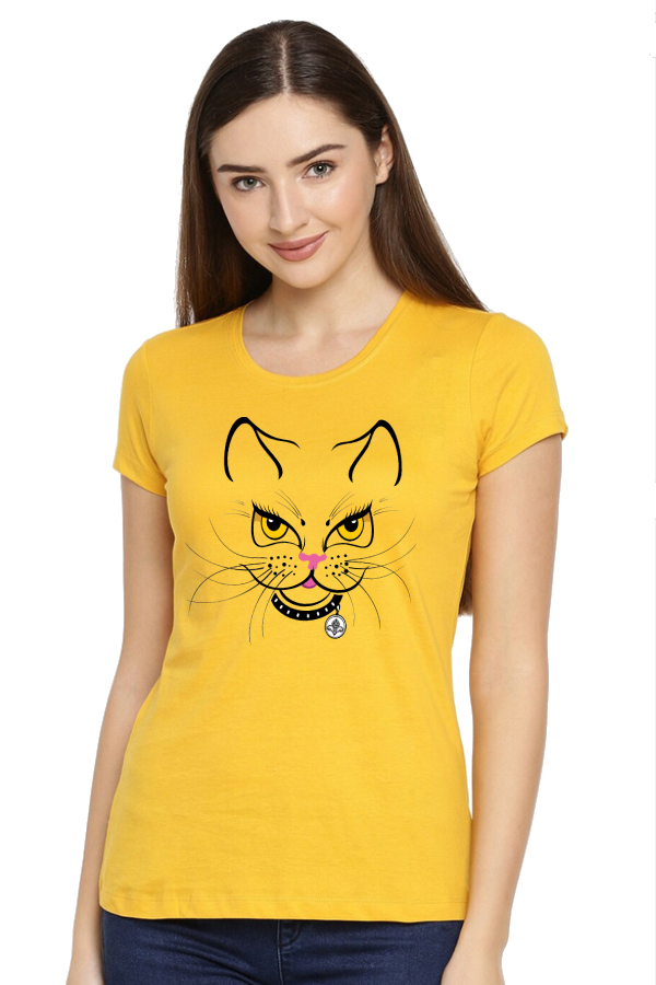 Bavlněné Ewident tričko Meow žltá