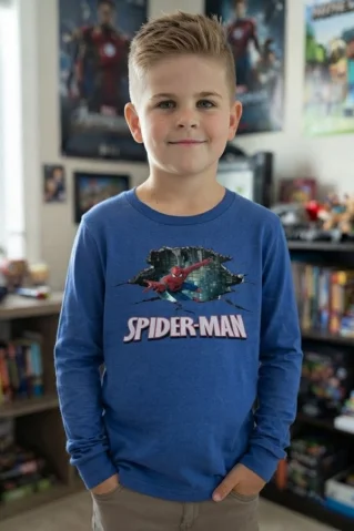 Spiderman detské tričko modré