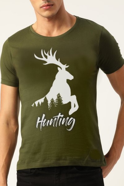 Tričko jeleň Deerwallpaper zelená