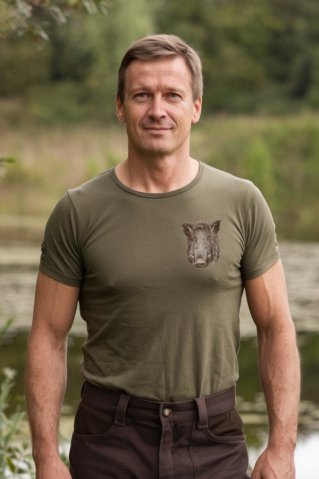 Lovačka majica – motiv vepara