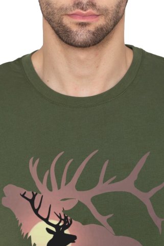 Lov majica s motivom jelena pri zalasku sunca