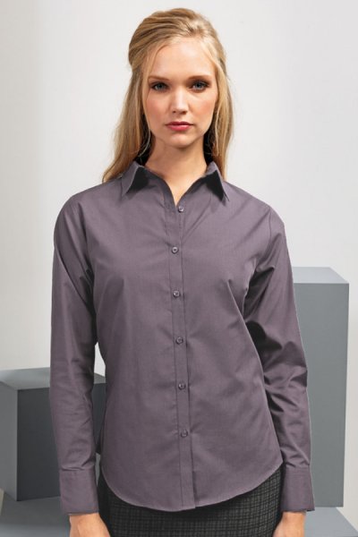 Dámska košeľa s dlhým rukávom 00300 sivá