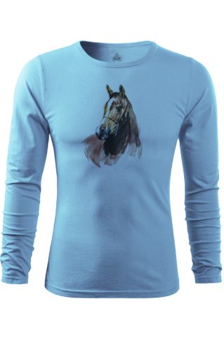 Pánske modré jazdecké tričko Horse3