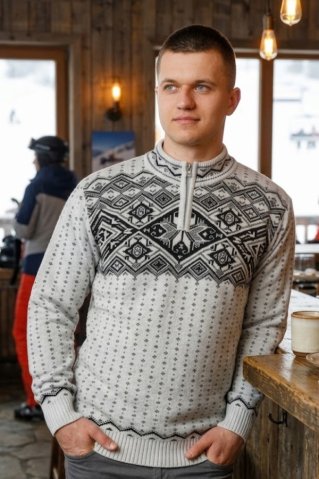 Men’s Norwegian Knit Sweater Kemal-Z – Grey