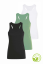 Bavlněné dámské tílko AKCE 3ks v balení za cenu 2ks, zelená - černá - bílá