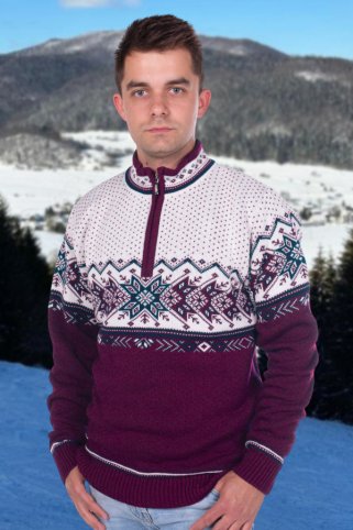 Sveter na zips Igor-Z burgund