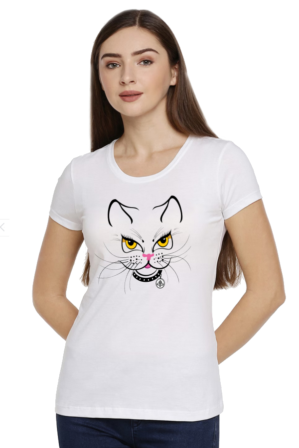 Bavlnené Ewident tričko Meow biela