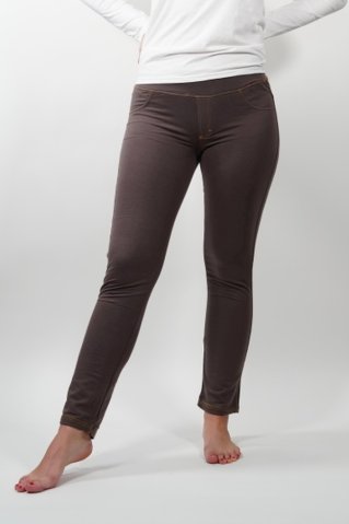 Stretch dolge hlače iz trikoja SP011 rjava