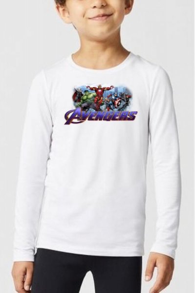 Tricou pentru copii Avengers alb