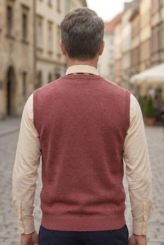 Muški pleteni prsluk Riko BB bordo boje