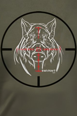 Scopeboarhead majica za lovce – vepra kroz dalekozor