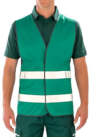 Višenamjenski prsluk visoke vidljivosti zeleni