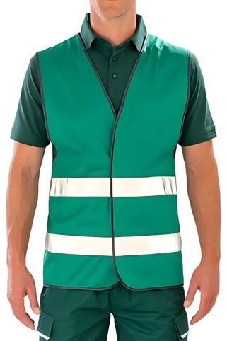 Multifunkčná vesta s vysokou viditeľnosťou zelená