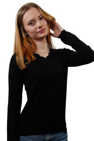 Ženski črni pulover Oka