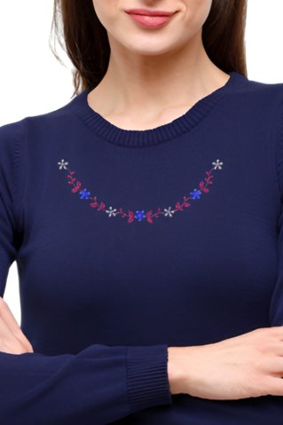 Damski Sweter z Haftem Kwiat