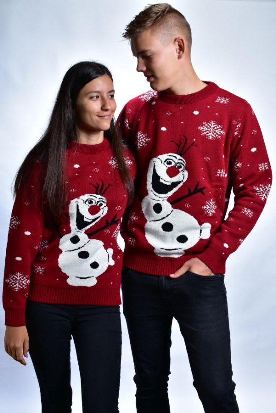 Olaf muški crveni božićni pulover