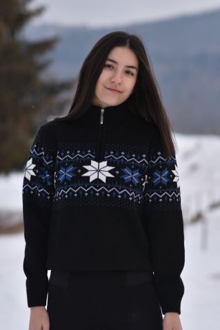 Ženski crni norveški pulover – Mira
