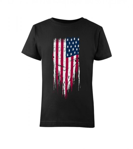 USA detské tričko čierne