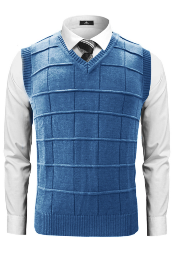 Vestă tricotată pentru bărbați Neon-BB albastru