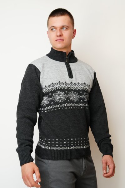 Land-Z szurke norvég mintás pulóver
