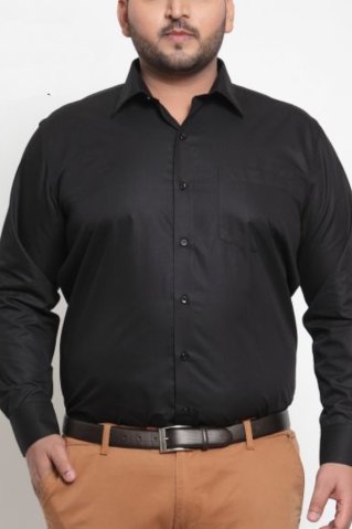 Men’s black oversized shirt 00200BIG – short sleeve 3XL–6XL