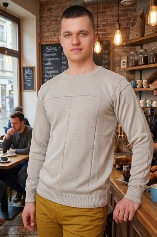 Pulover elegant pentru domni Nigel beige