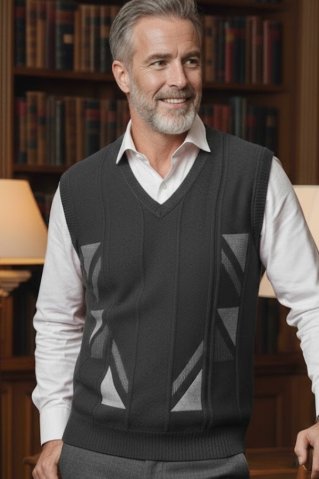 Knitted Men's Vest Graphite KeltBB