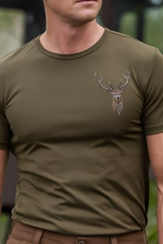 Muška lovačka majica s decentnim jelenom Ewident