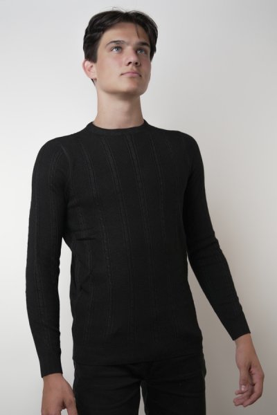Férfi pulóver fekete 8325