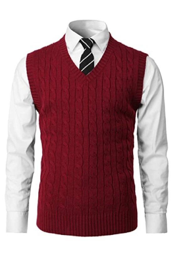 Men's Knitted Vest CrimBB Burgundy