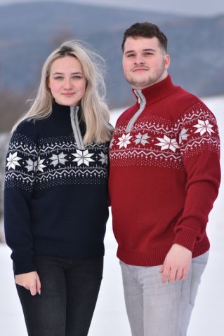 Herren roter Norweger-Pullover – Miro-Z