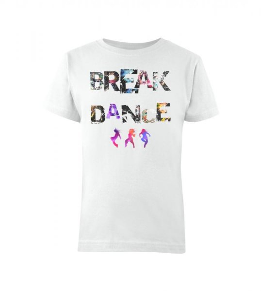 Breakdance dětské tričko bílé