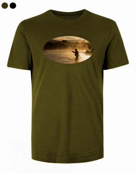 Rybár tričko s potlačou Fish4 zelená