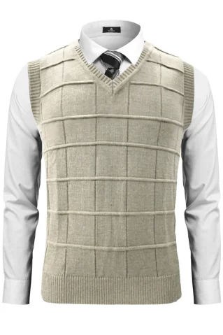 Muški pleteni prsluk Neon BB bež boje