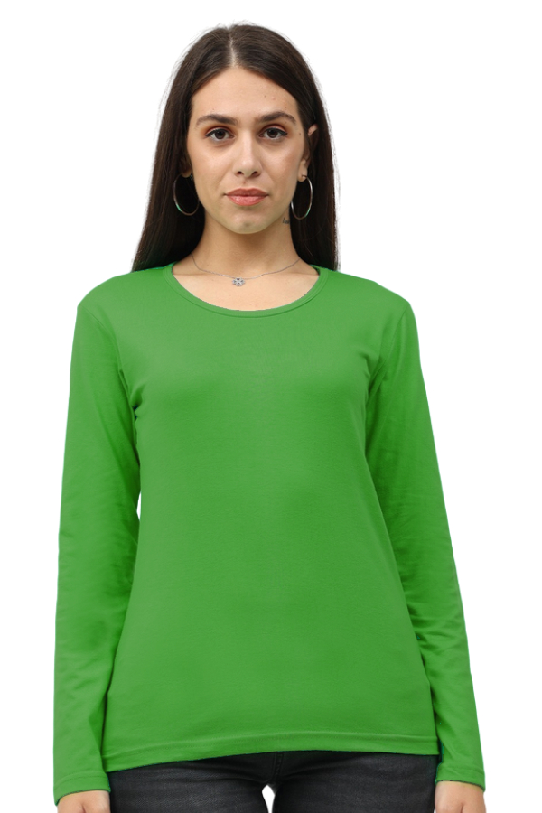 Bavlněné tričko s dlouhým rukávem zelená