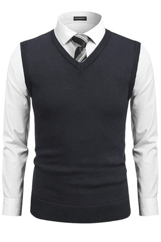 Men's knitted vest 00699 980 black