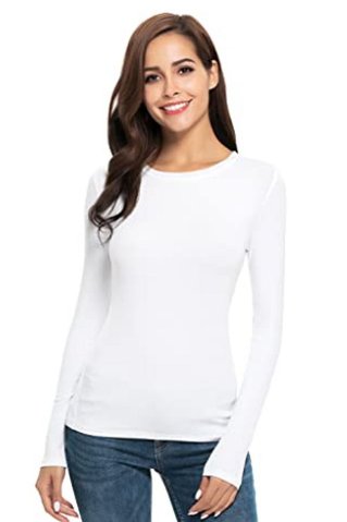 Damen-Unterhemd mit langen Ärmeln 22152X Weiß