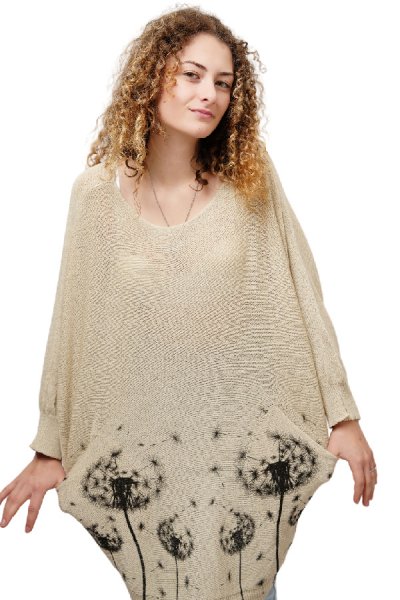 Női elegáns pulóver Dandelion natur
