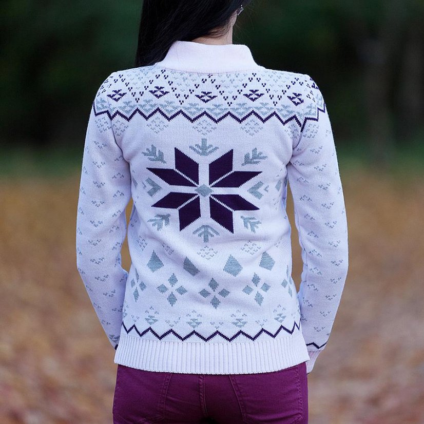 Ženski rozi jopa s norveškim uzorkom i 1/4 zatvaračem – Gracia-Z