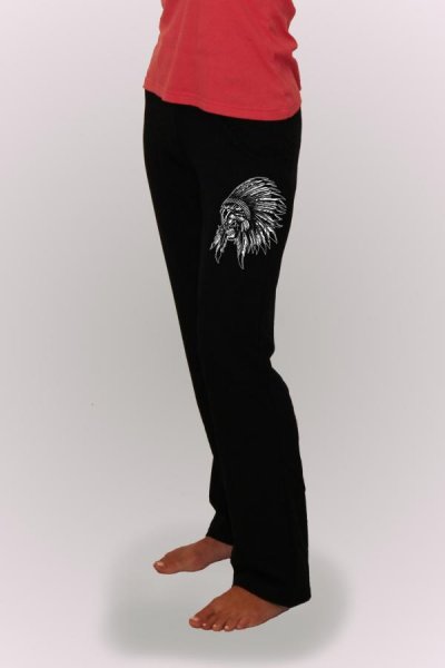 Pantaloni de trening dama cu imprimeu Indian 26253T negru
