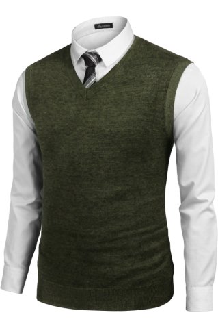 Knitted Plain Vest P2037BB Forestry
