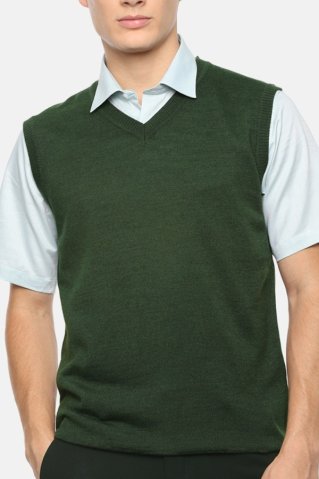 Pleteni glatki prsluk P2037BB zeleni