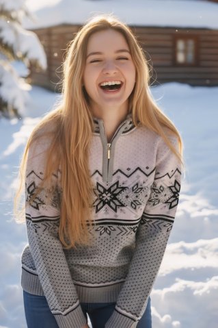 Pulover norvegian gri pentru femei Igora-Z