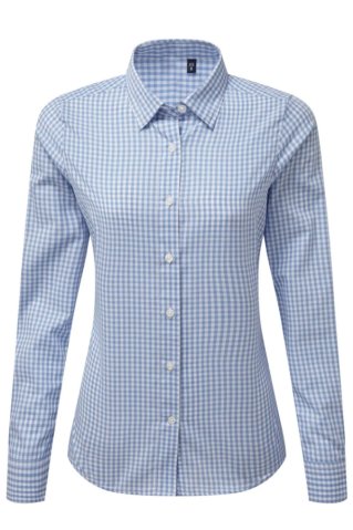 Dámska košeľa s dlhým rukávom 00352 modrá