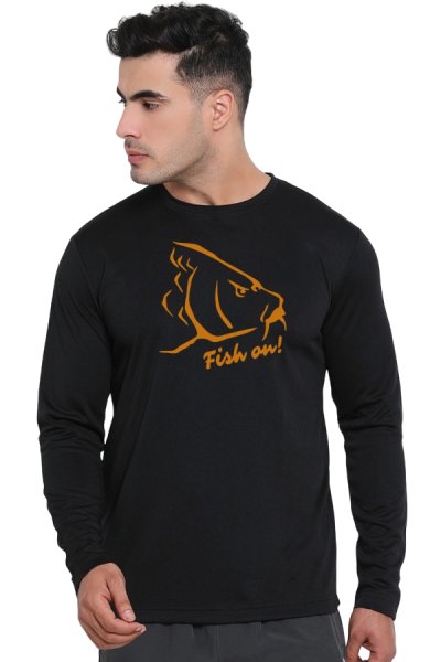 Tričko pro rybáře Angrycarp s dlouhym rukávem čierna